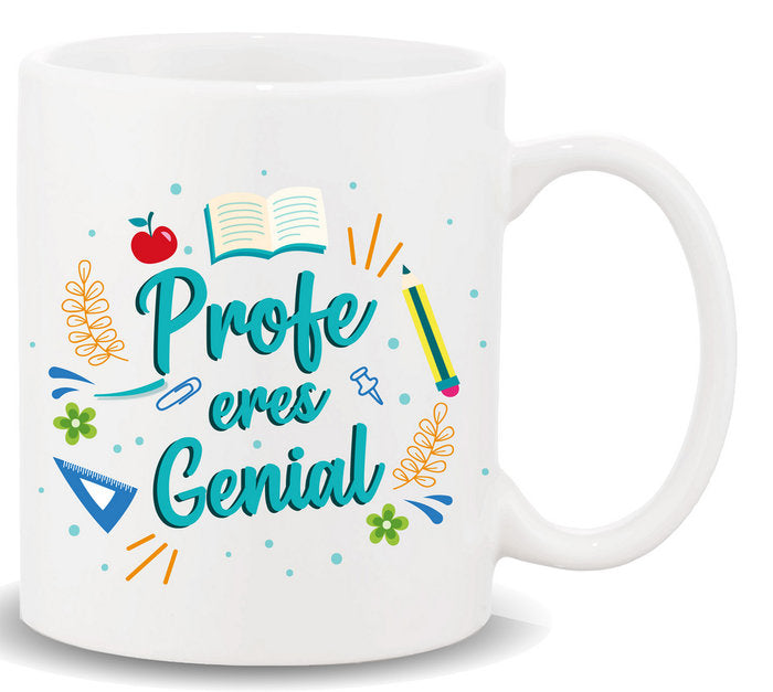 TAZA PROFE ERES GENIAL