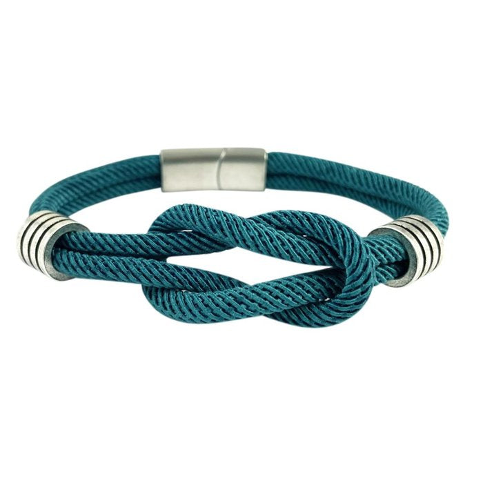 Green Nylon Bracelet with metal clasp