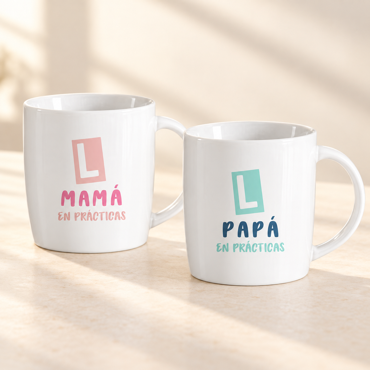 Tazas Mamá y Papá en prácticas