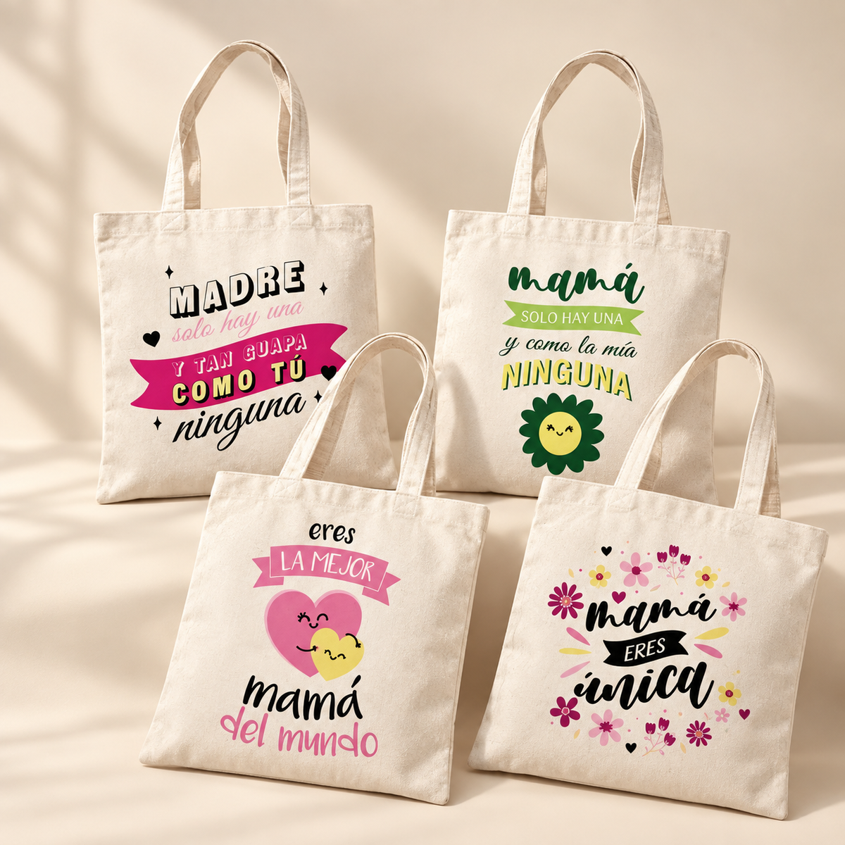 Bolsa Tela Mamá Mensajes – fotografía de producto