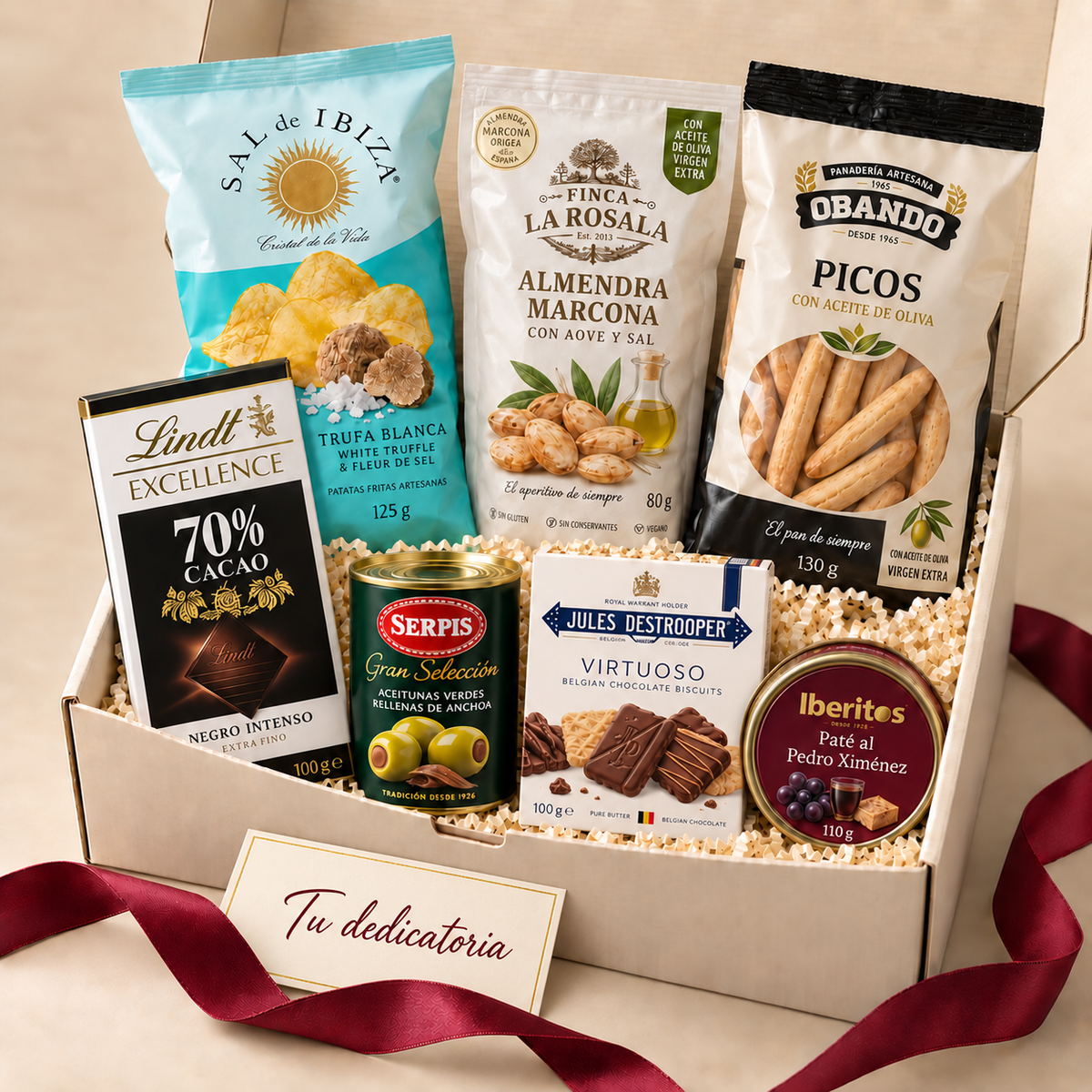 Caja Gourmet Mediterránea de Click Regala con productos premium y tarjeta para dedicatoria