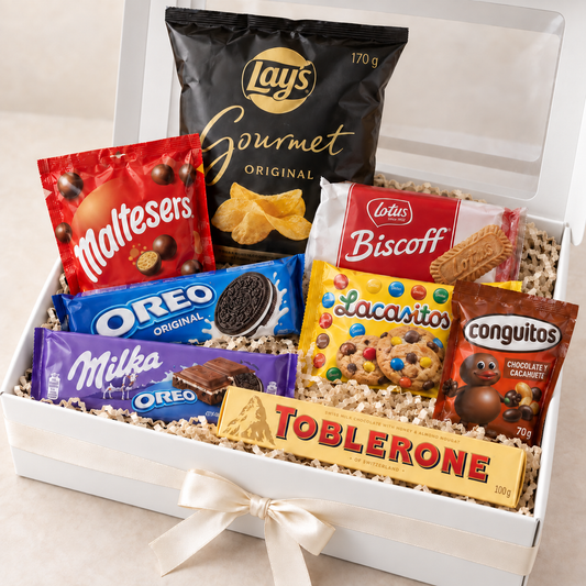 Pack Choco Mix de Click Regala con chocolates, galletas y Lay's Gourmet en caja blanca