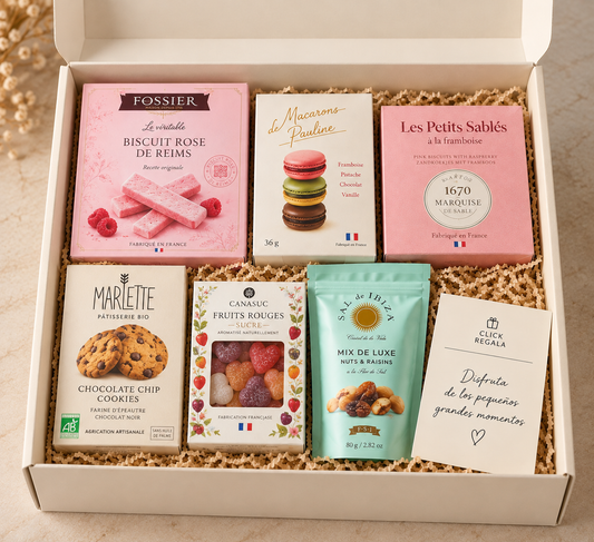 Caja regalo Dulces Tentaciones en caja crema de Click Regala
