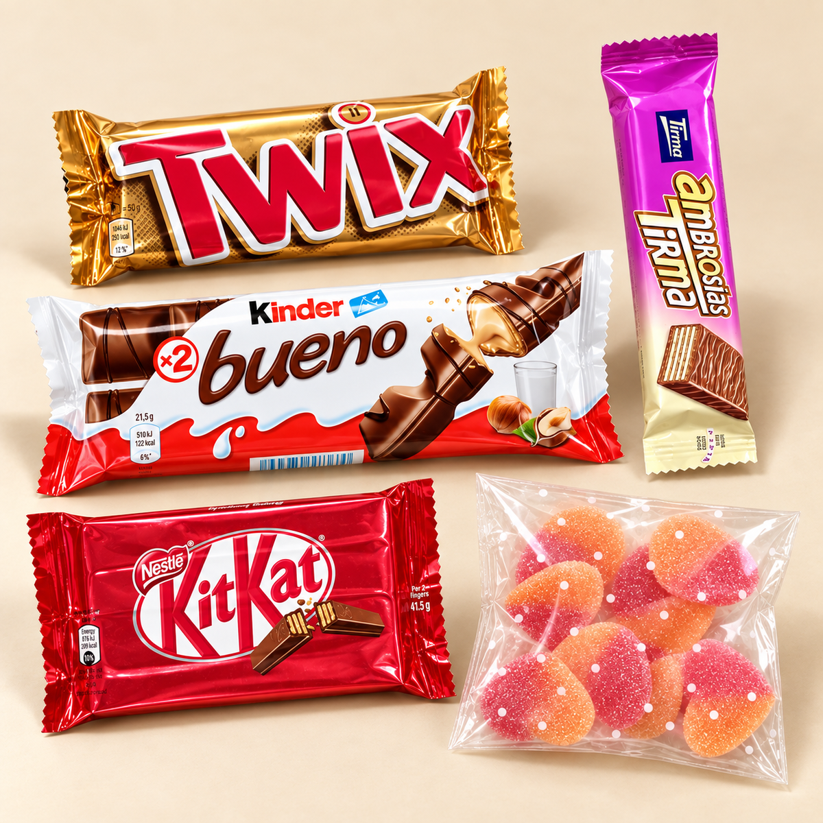 Extra Dulce & Choc con Twix, Kinder Bueno, KitKat, Ambrosías Tirma y golosinas