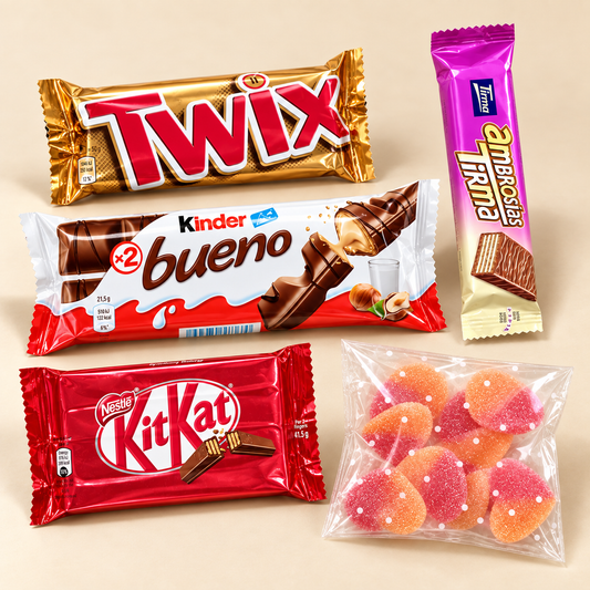 Extra Dulce & Choc con Twix, Kinder Bueno, KitKat, Ambrosías Tirma y golosinas