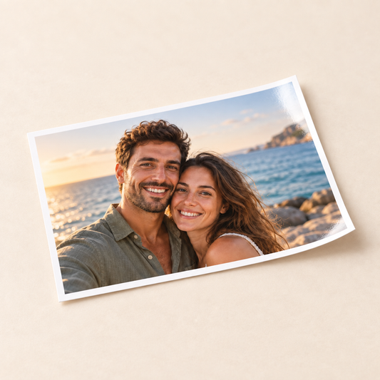 Fotografía impresa 10 x 15 centímetros para añadir a una caja regalo