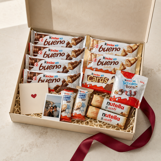 Kinder Grande de Click Regala con chocolates Kinder, tarjeta y fotografía personalizada