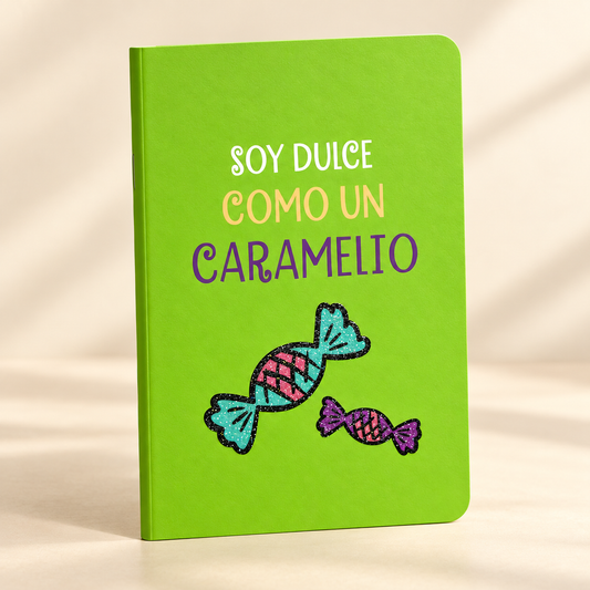 Libreta verde Soy dulce como un caramelito