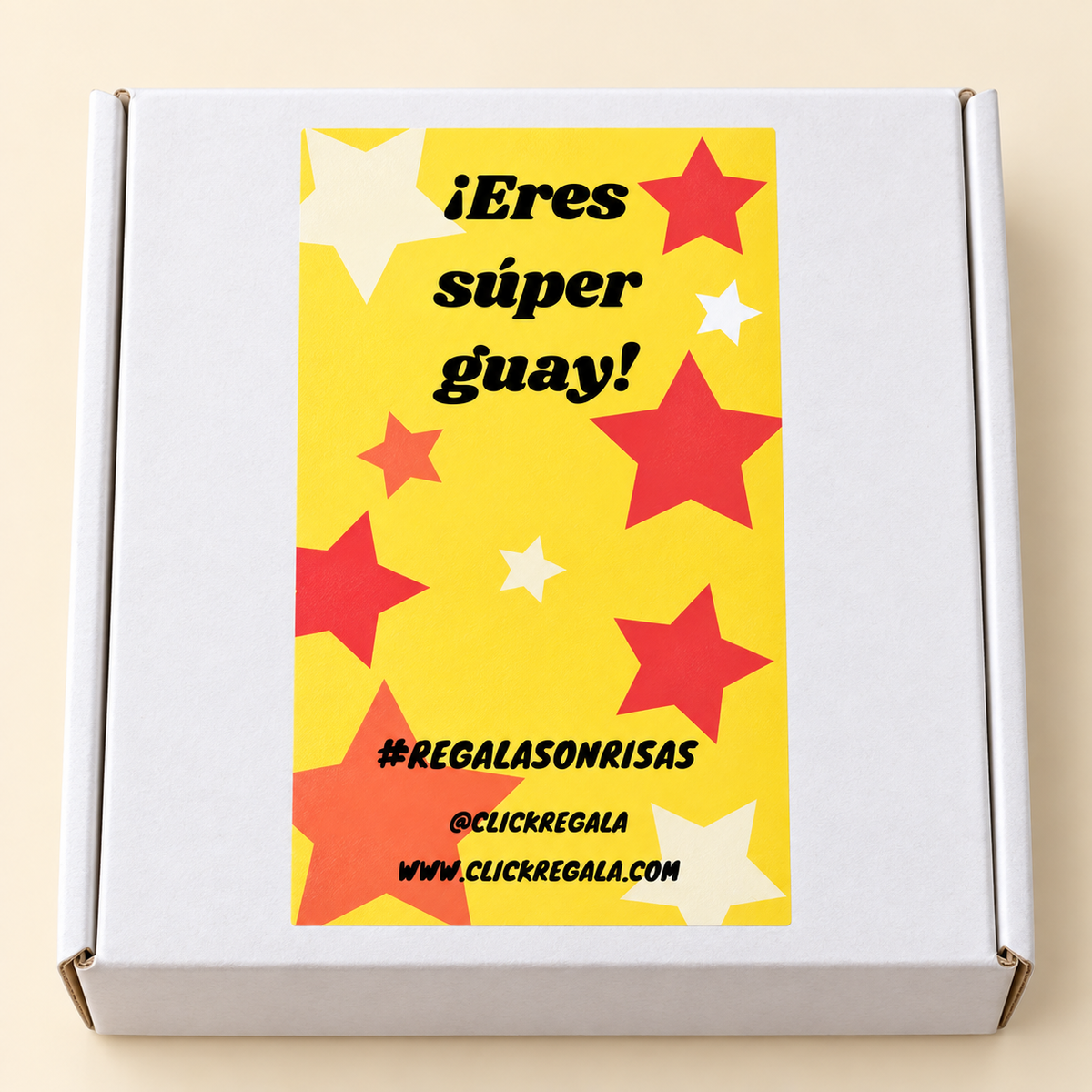 Pegatina ¡Eres súper guay! sobre caja blanca