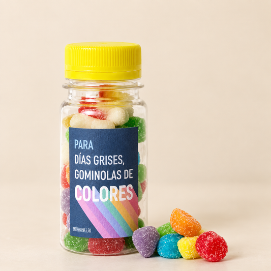 Pildorero Para días grises, gominolas de colores