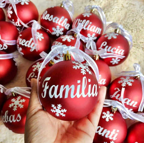PERSONALIZED CHRISTMAS BALL RED